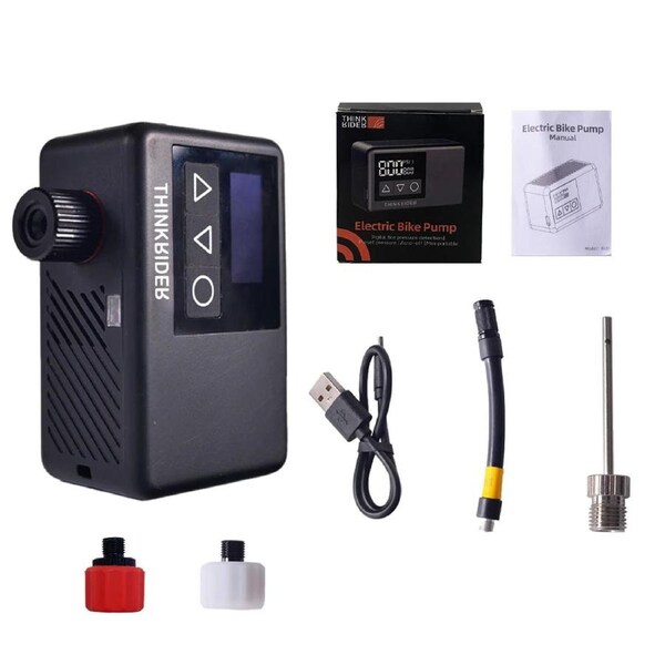 Mini Electric Bike Pump 120 PSI Pocket-Sized Tire Inflator Black