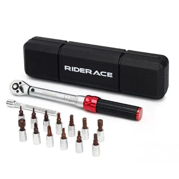 15-Piece Bicycle Torque Wrench Set Red