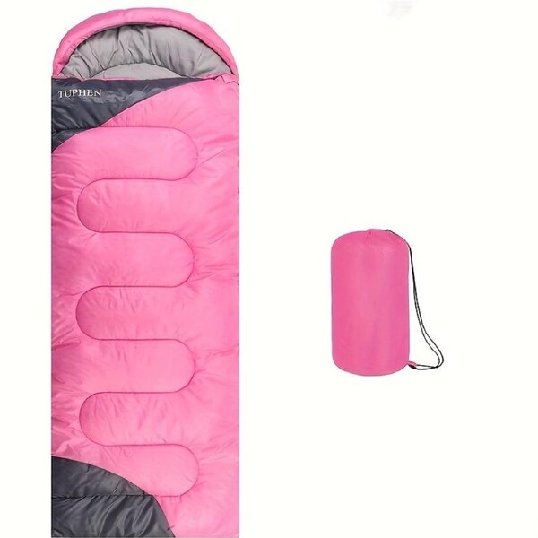 Rosy Four-Season Rectangular Sleeping Bag for Adults