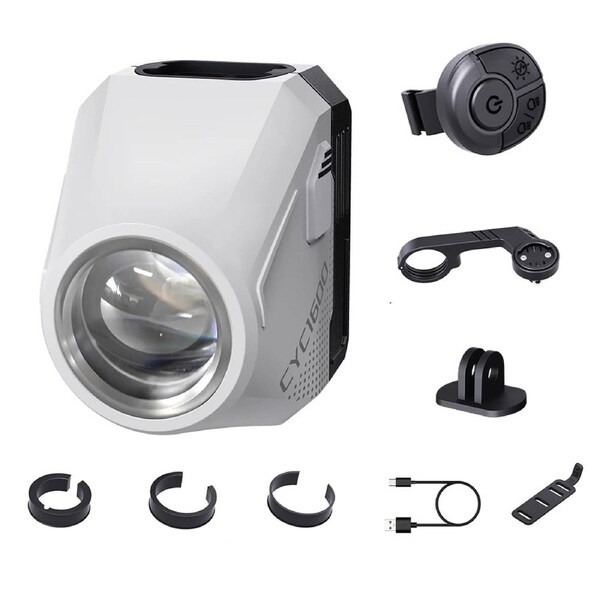 Ultra-Bright 1600 Lumen Bike Headlight Remote White