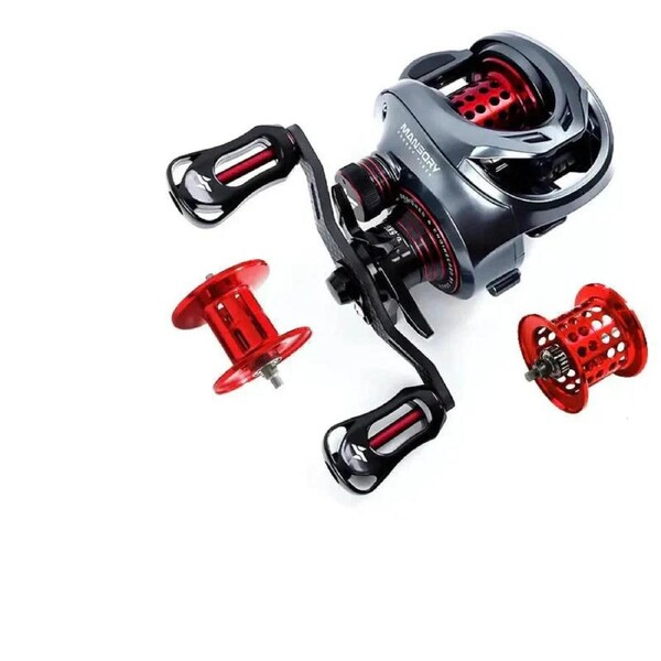 Ultralight Carbon Baitcasting Double Spool Reel Right-Handed Black