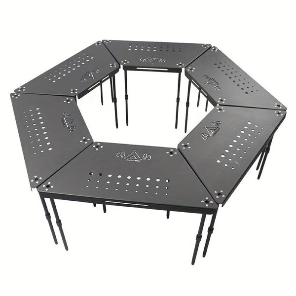Aluminum Camping Table Non-Folding Hexagonal
