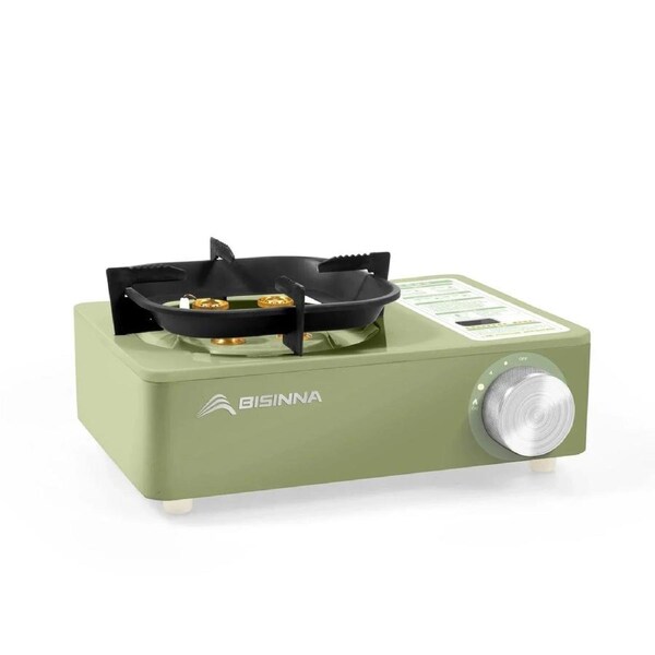 5800W Camping Gas Stove High Firepower Cassette Green