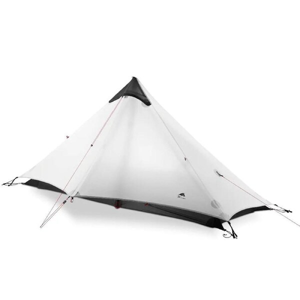 1-Person Rodless Camping Tent 3-Season Gray