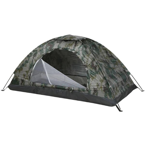 1-Person Camping Tent with Mesh Ventilation Green