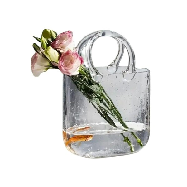 Nordic Style Handbag Glass Vase Fish Tank
