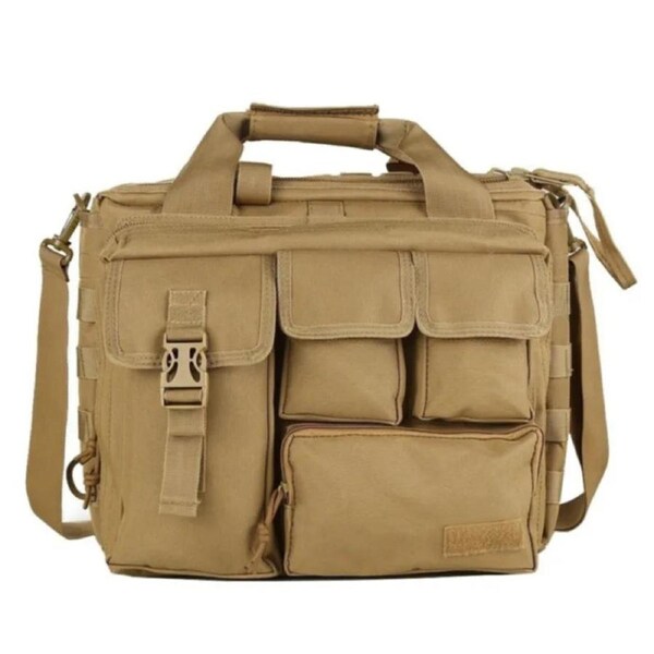 Tactical MOLLE Shoulder Bag Oxford Handbag Khaki