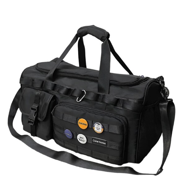 Foldable Dry-Wet Separation Gym Travel Bag Black