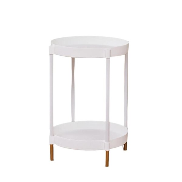 Small Round Metal Nightstand Table