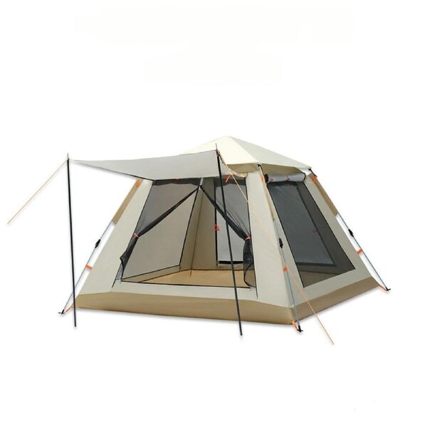 8-Person Family Camping Tent with Canopy Setup