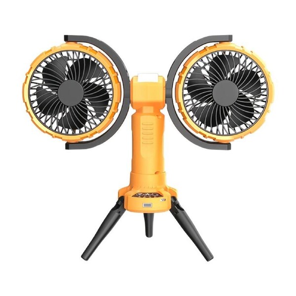 Dual Head Outdoor Camping Fan with Power Bank