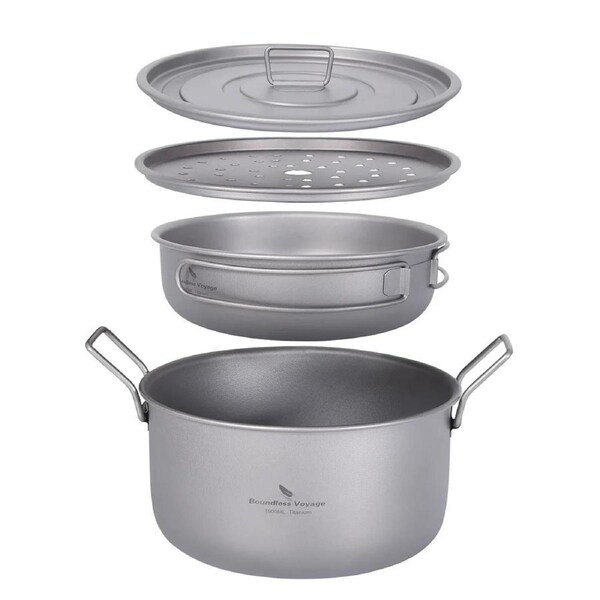 Titanium Camping Cookware Set Grey