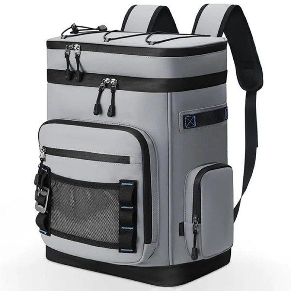 30L Camping Insulated Backpack Hot Cold Storage Gray