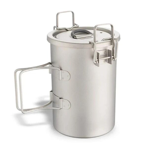 Titanium Steamer Pot Camping Cookware Silver