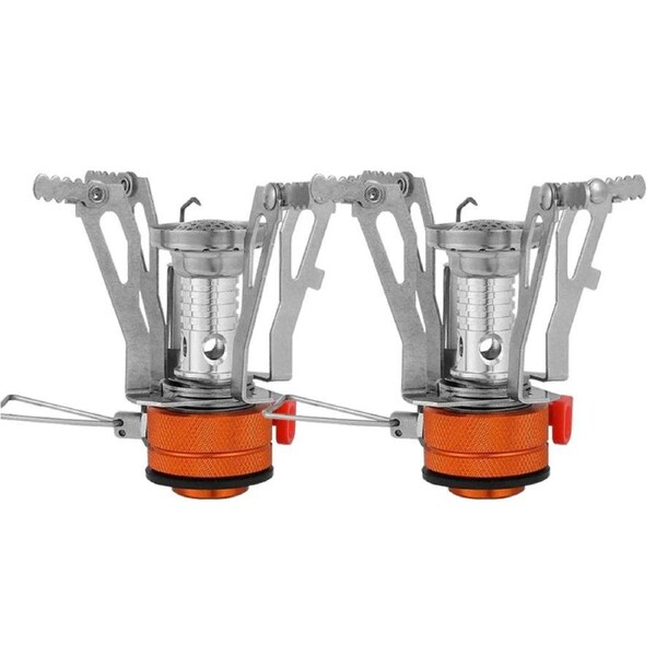2PCS Mini Camping Gas Stove Orange