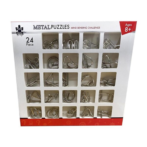 Puzzle Master Metal Puzzles Mind Bending Challenge 24 Pack (BMS017433)