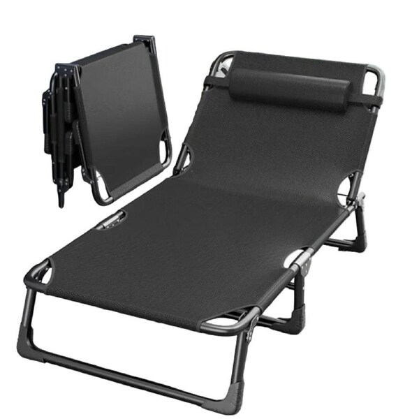Foldable Oxford Cloth Sun Lounger with Headrest