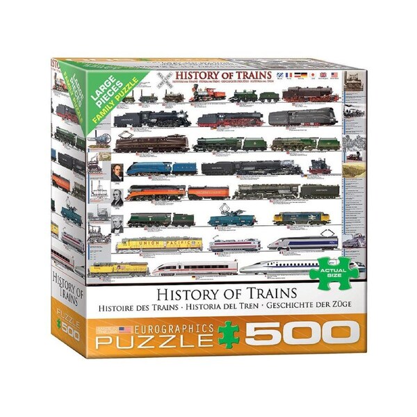 Eurographics History of Trains Large Pieces Jigsaw Puzzle 500 Pieces (EUR80251)