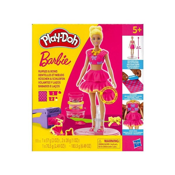 Play-Doh Barbie Ruffles & Bows Fashion Design Kit for Ages 5+ (HASG1361)