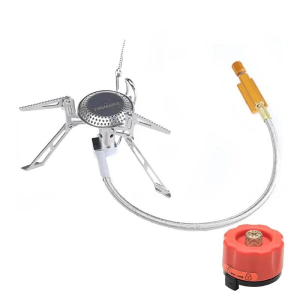 Camping Gas Stove 2800W Dual-Channel Silver