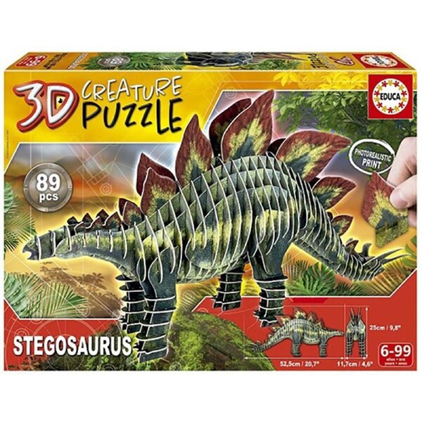 Educa 3D Creature Cardboard Puzzle Stegosaurus 89 Pieces (EDU19184)