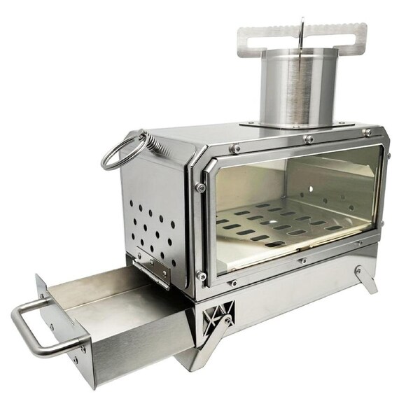 Outdoor Camping Wood Stove with Fire Viewing Window