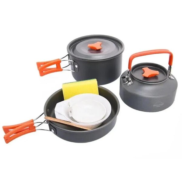 Camping Cookware Tableware Set Black