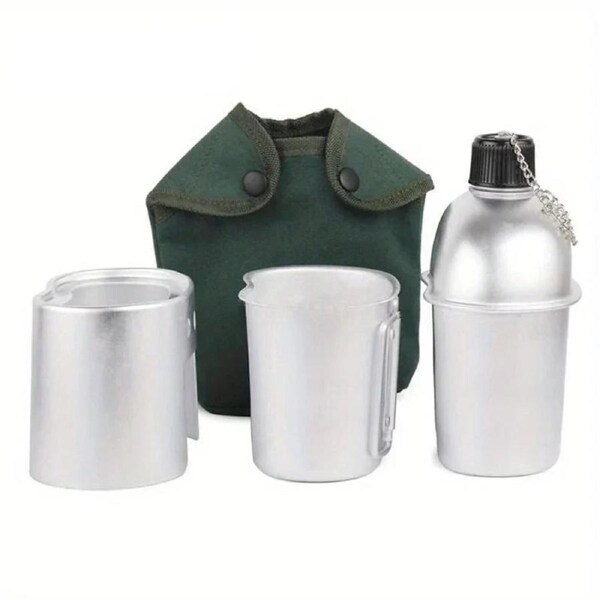 4-Piece Military Cookware Set Silver