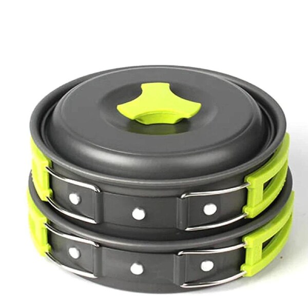6-Piece Portable Camping Cookware Set Green