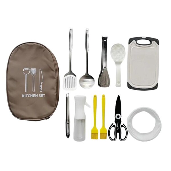 Camping Cookware Kit with Storage Bag (11pcs)