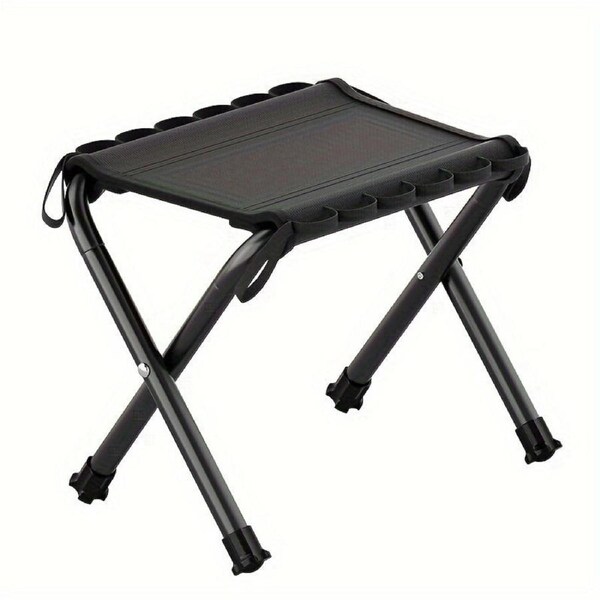 Folding Stool Frame Black Mesh Seat