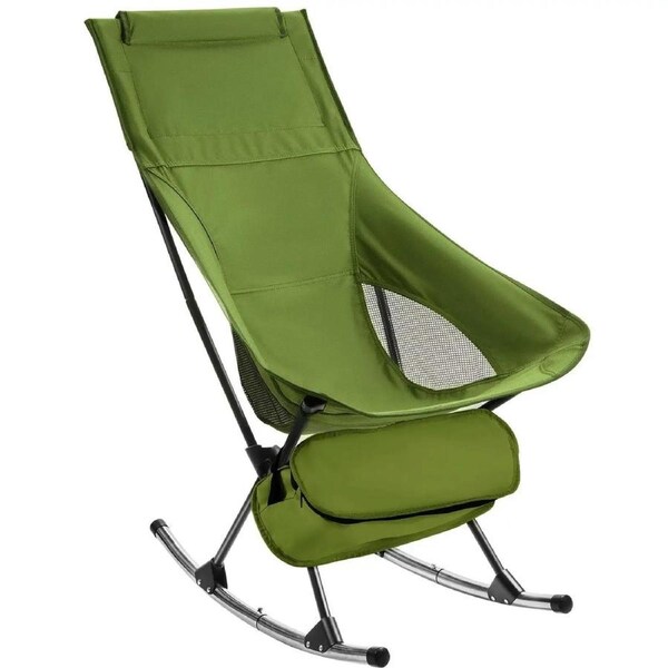 Foldable Camping Rocking Chair Green