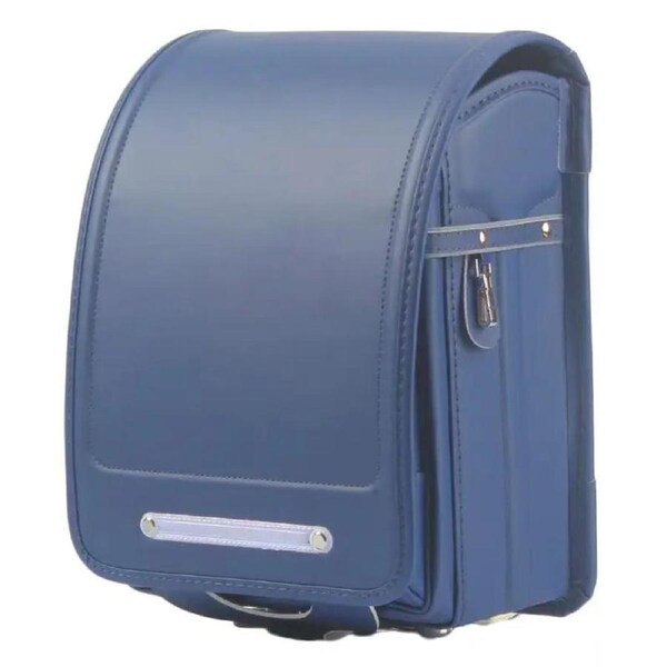 School Backpack PU Leather for Kids Students (Deep Blue)