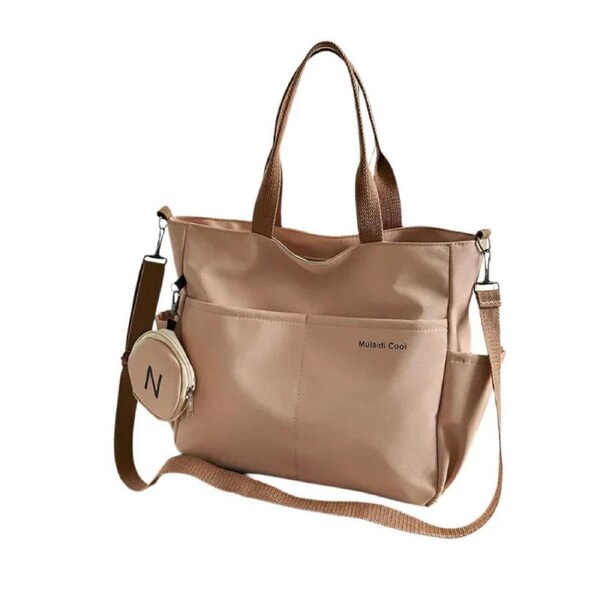 Women's Oxford Tote Crossbody Shoulder Handbag (Khaki)