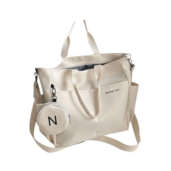 Women's Oxford Tote Crossbody Shoulder Handbag (Beige)