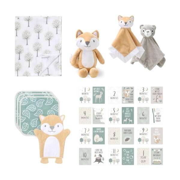 7pc The Peanutshell Woodland Animal Adventure Pack Baby Bundle Green/Tan
