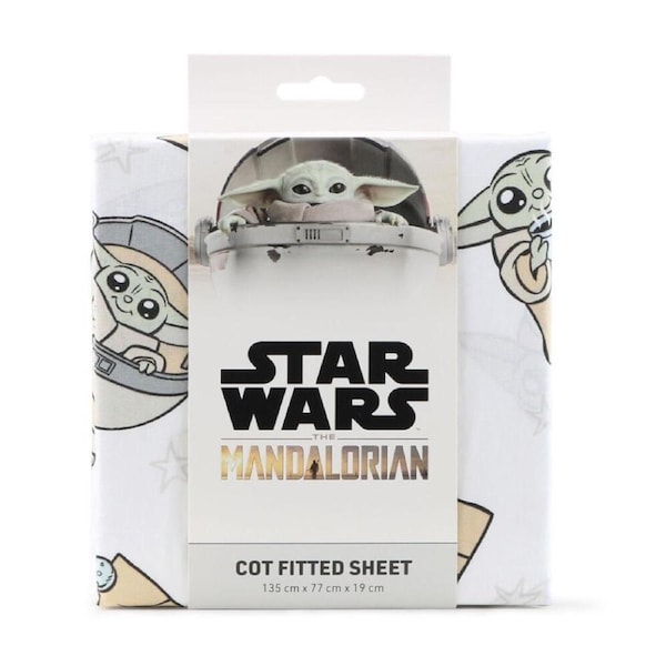 Lucas Film Grogu Star Wars Themed Cot Fitted Sheet 100% Cotton