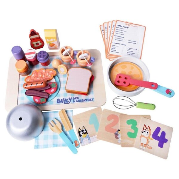 Bluey Wooden Hotel Breakfast Tray Playset