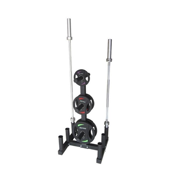 Olympic Weight Plate & Barbell Storage Tree