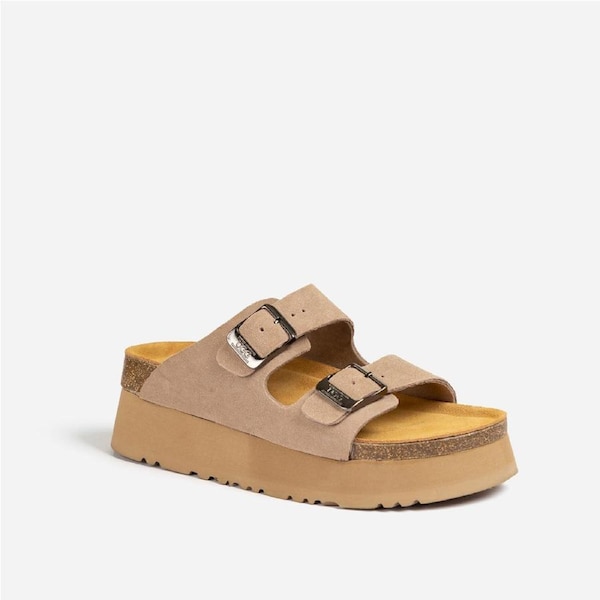 Ugg Women Aussie Victoria Platform Suede Leather EU37 / AU7L / 235mm / TAUPE