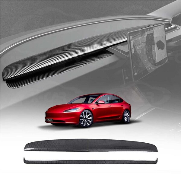 Dashboard Cover Trim Set for Tesla Model 3 Highland 2023-Onwards Carbon Fiber Style Dash Wrap Cap Panel Interior Accessories
