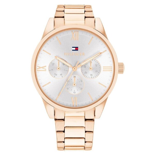 Tommy Hilfiger Rose Gold Steel Grey Dial Multi-function Women's Watch - 1782747