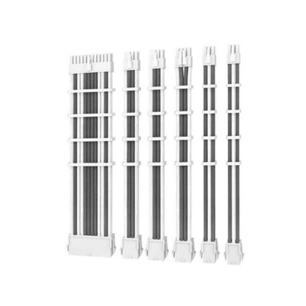 Antec CIP4 Cable Kit White Grey - 6 Pack, 24ATX, 4+4 EPS, 16AWG Thicker, High Performance 300mm long Length. Premium Sleeved & Universal