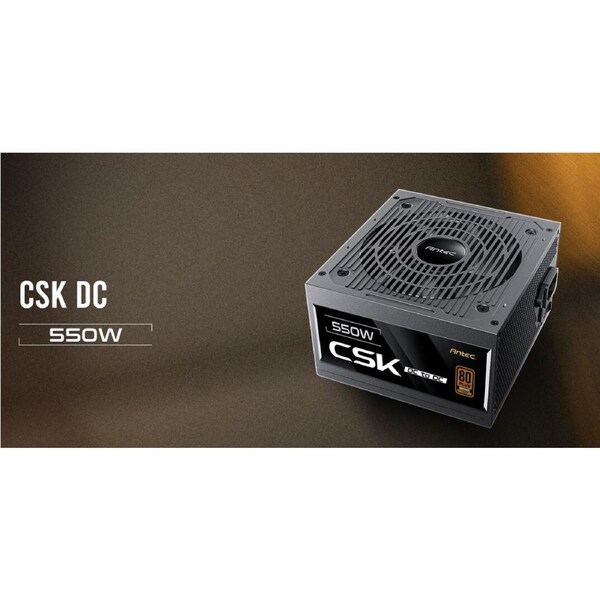 Antec CSK550DC 80+ Bronze 2x PCIE 5.1, Continuous Power, DC to DC, Flat Cables, 5Yrs Warranty. CircuitShield, Thermal,Reliable Value Power Supply