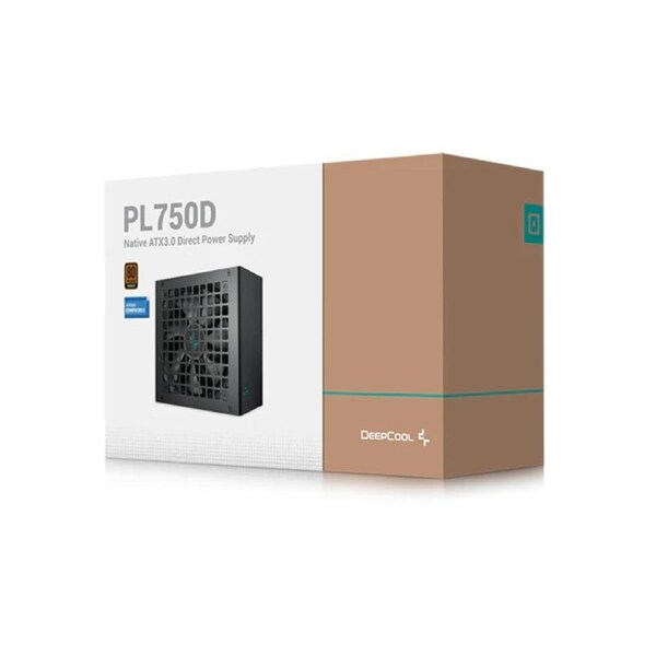 DeepCool PL750D 750W 80+ Bronze Certified Non-Modular ATX Power Supply(Direct Cable), 120mm Fan, DC to DC, ATX3.1, 100,000 MTBF, 85% Efficiency