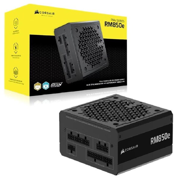 Corsair RMe Series RM850e Fully Modular Low-Noise ATX Power Supply (AU), Cybenetics Gold, ATX12V 3.1, 2x PATA, 2x EPS, 6x SATA, 3x PCIe