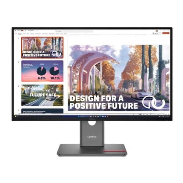 LENOVO ThinkVision P27QD-40 27' QHD pixels Monitor IPS 2560x1440 16:9 Height Adjustable Tilt Swivel Anti-GlarE DP HDMI USB-C Hub RJ45 LAN Black 3YR