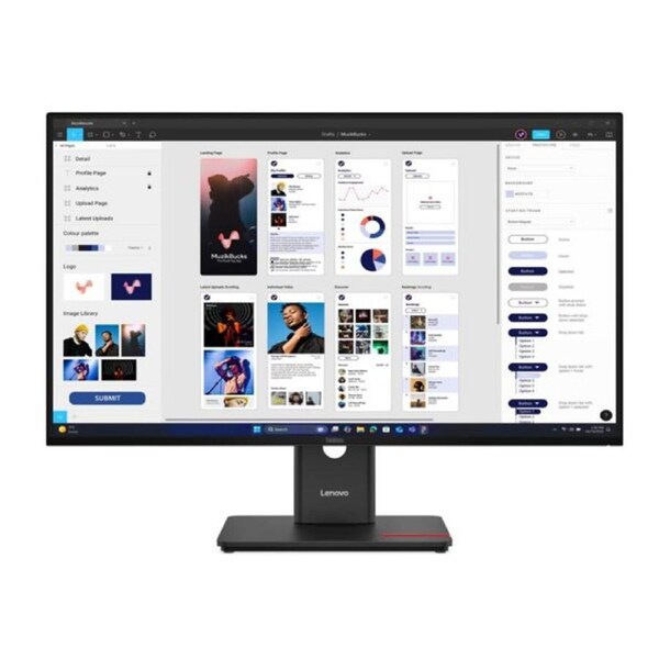 LENOVO ThinkVision T32H-30 31.5'/32' 60Hz UHD IPS Monitor 3840x2160 16:9 4ms Height Adjustable Tilt Pivot Swivel HDMI DP USB-C hub LAN RJ45 VESA 3yr