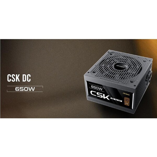Antec CSK650DC 80+ Bronze, DC to DC, Flat Cables,. CircuitShield Protections, Thermal, Reliable Value Power Supply 5yr