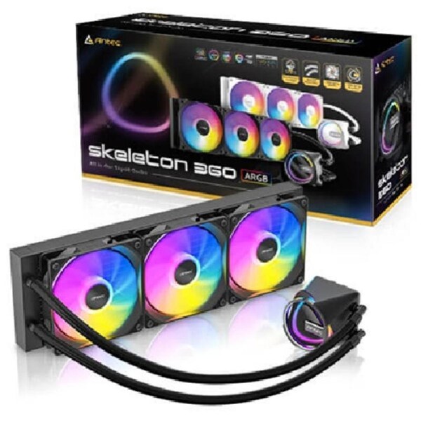 Antec Skeleton 360 ARGB, All-in-One Liquid Cooler, 360mm, PWM ARGB fans, 2000RPM, 72.29CFM, 32dB, Intel/AMD support, aluminum radiator, 3Y warranty